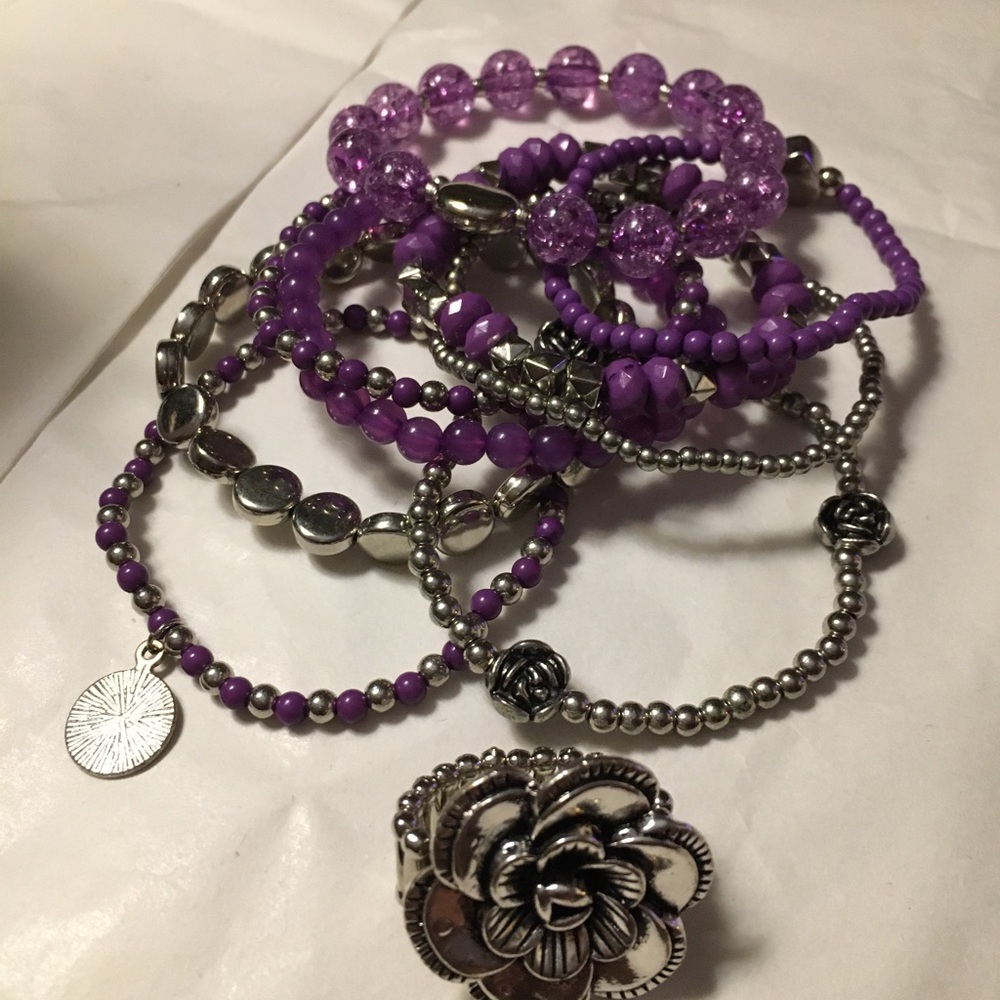 Bracelets and Ring. Purple